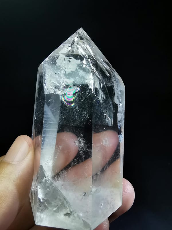 Rainbow Quartz Polished Point — complete mineral specimen view 2