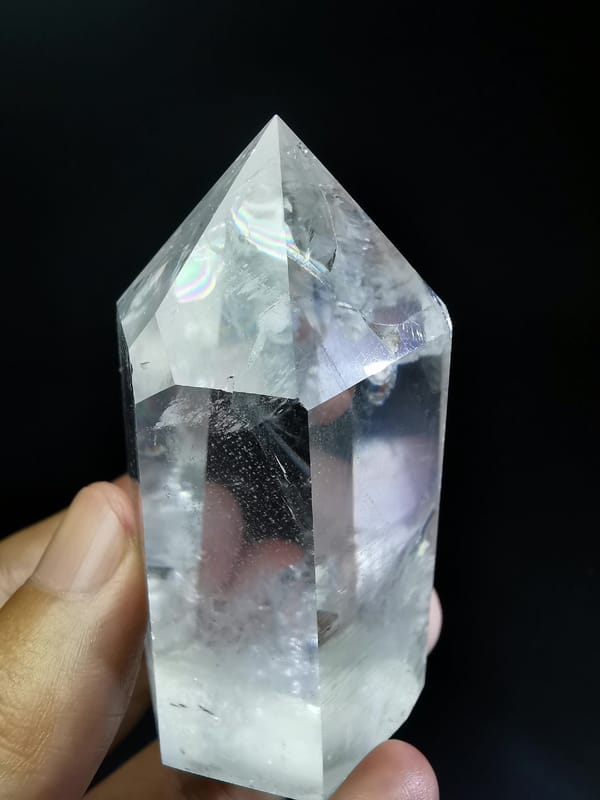 Rainbow Quartz Polished Point — complete mineral specimen view 3