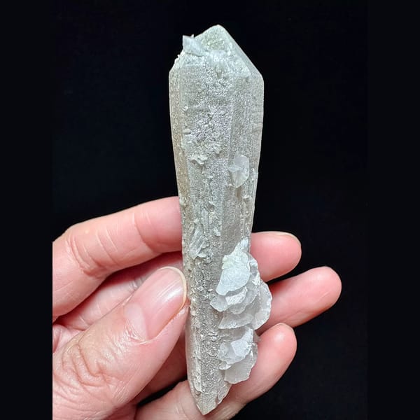 Velvet quartz with calcite from Inner Mongolia — alternate view