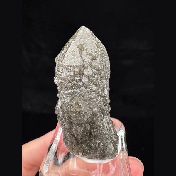 Green skeletal quartz crystal from Inner Mongolia — complete view