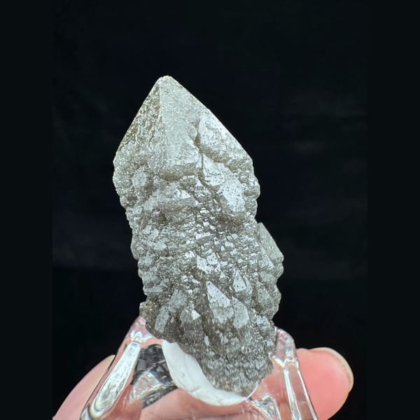 Green skeletal quartz crystal from Inner Mongolia — alternate view