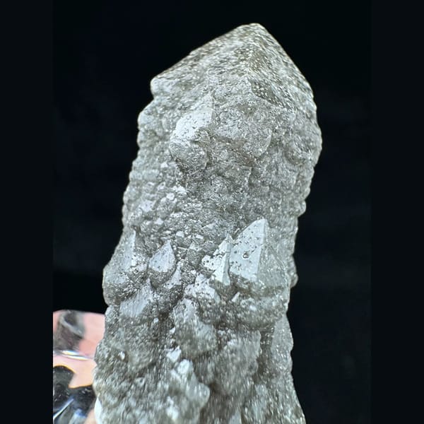 Green skeletal quartz crystal from Inner Mongolia — detail view