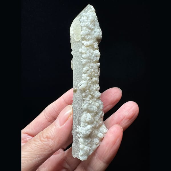 Quartz floater with petal calcite from Inner Mongolia — alternate view