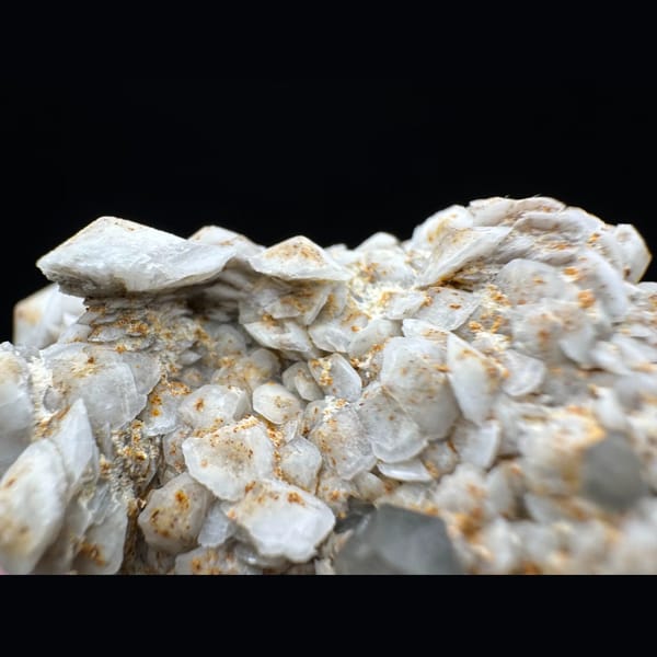 Quartz cluster with layered petal calcite from Inner Mongolia — alternate view