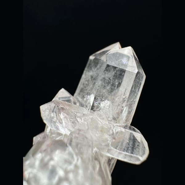 Double-terminated Himalayan quartz cluster from India — detail view