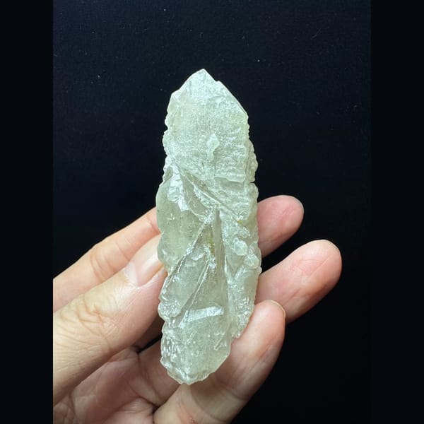 Green etched interference quartz from Inner Mongolia — complete view