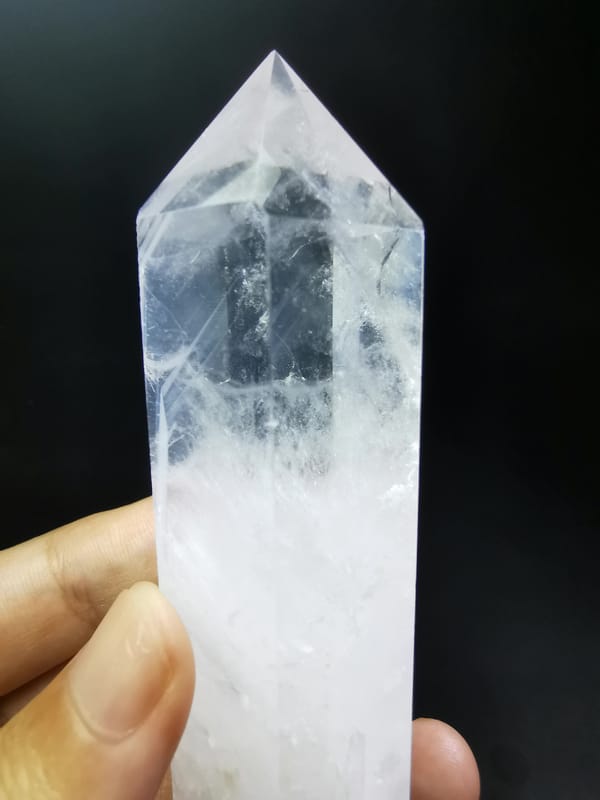 Phantom-Layer Quartz Polished Point — complete mineral specimen view 5