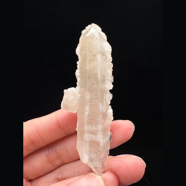 Quartz with pink petal calcite from Inner Mongolia — alternate view