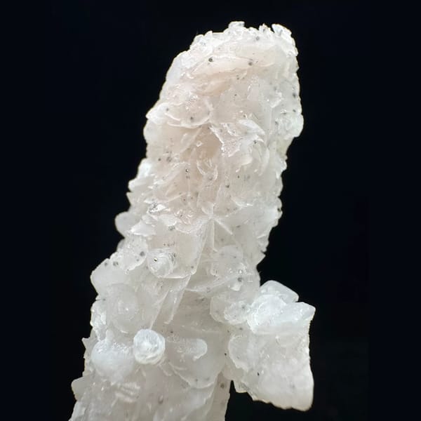 Quartz with pink petal calcite from Inner Mongolia — detail view