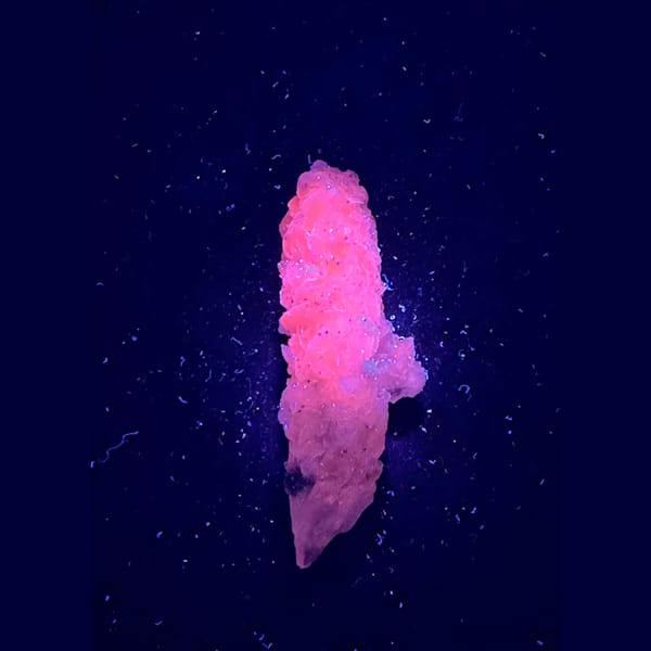 Quartz with pink petal calcite from Inner Mongolia — detail view