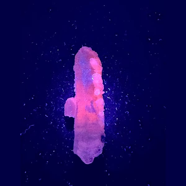 Quartz with pink petal calcite from Inner Mongolia — detail view