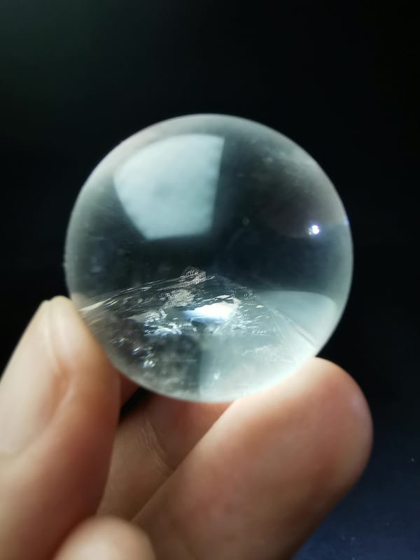 Feathered Blue Needle Quartz Sphere — complete mineral specimen view 2