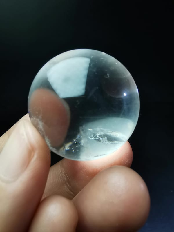 Feathered Blue Needle Quartz Sphere — complete mineral specimen view 3