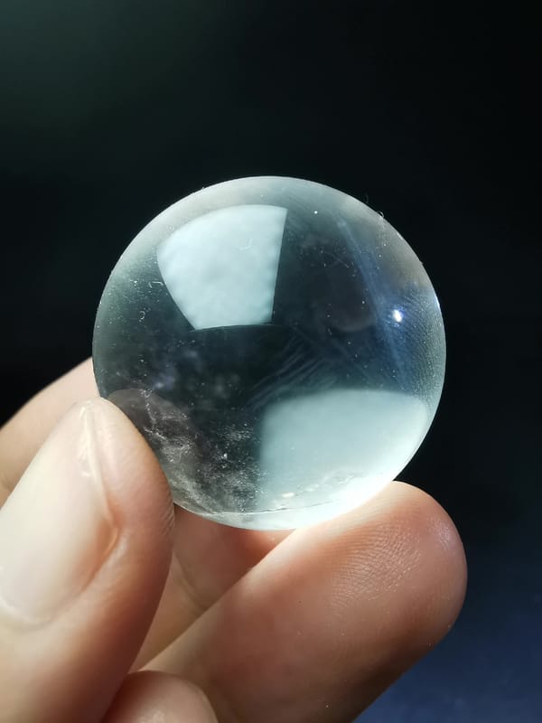 Feathered Blue Needle Quartz Sphere — complete mineral specimen view 4