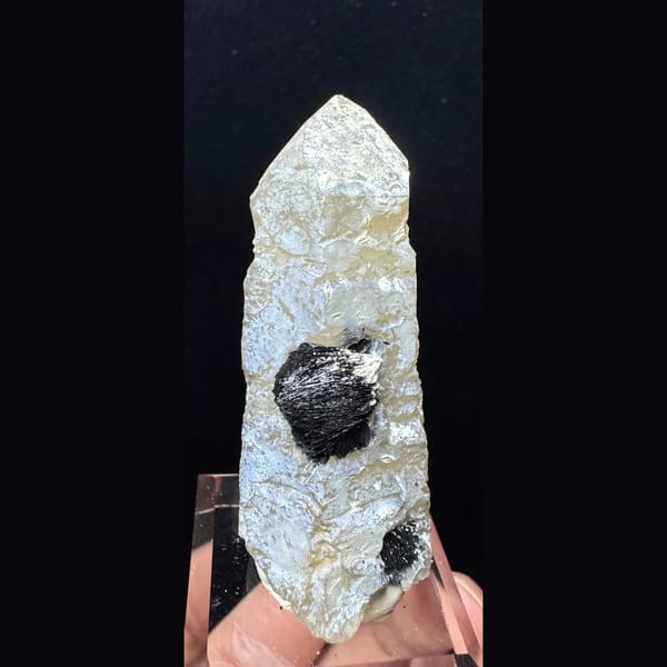 Interference quartz with hematite rosettes from Inner Mongolia — detail view