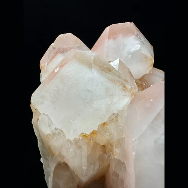 Red phantom quartz cluster from South Africa — detail view