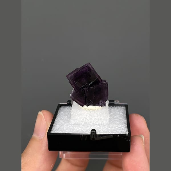 Small deep purple fluorite cube from Anhui — alternate view