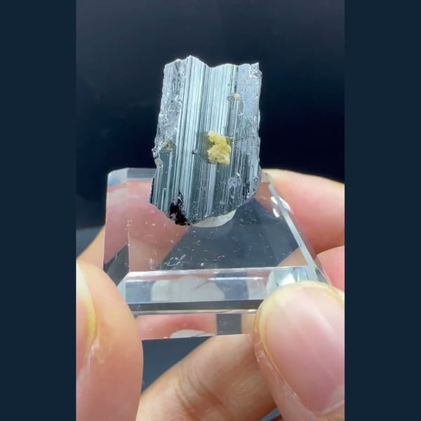 Lustrous Bournonite Crystal Yaogangxian 2.2 cm — detail view