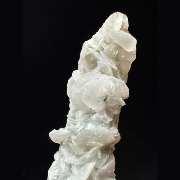 Small quartz floater with white petal calcite from Inner Mongolia — alternate view