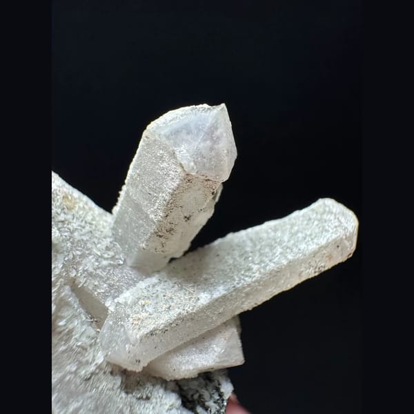 Pale purple scepter quartz floater from Inner Mongolia — detail view