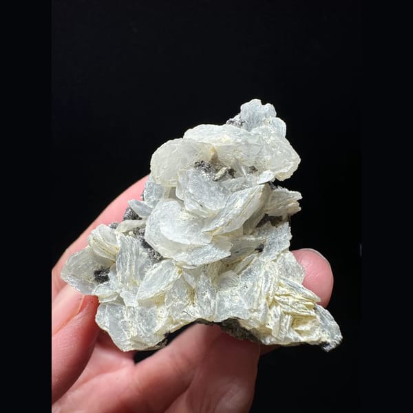 Petal calcite with specular hematite from Inner Mongolia — complete view