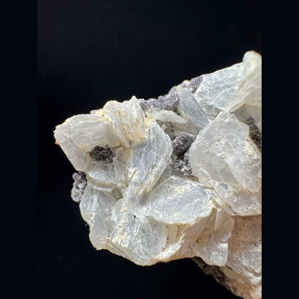 Petal calcite with specular hematite from Inner Mongolia — alternate view