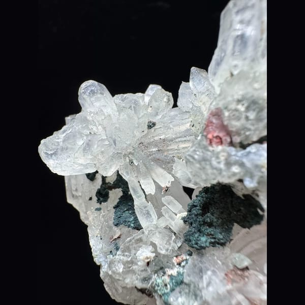 Clear quartz flower cluster from Brazil — detail view