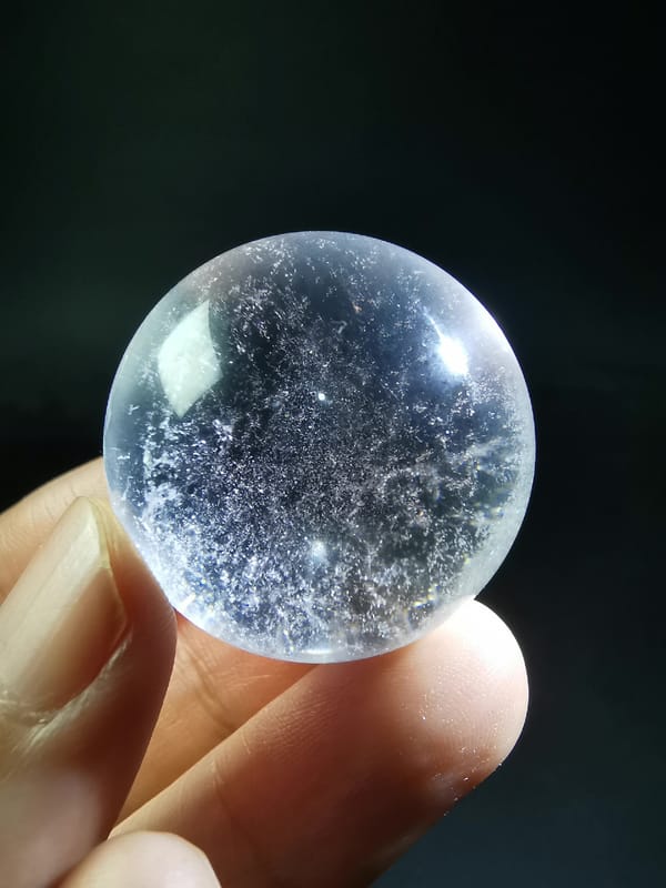 Starry Quartz Sphere with Rainbow — complete mineral specimen view 1