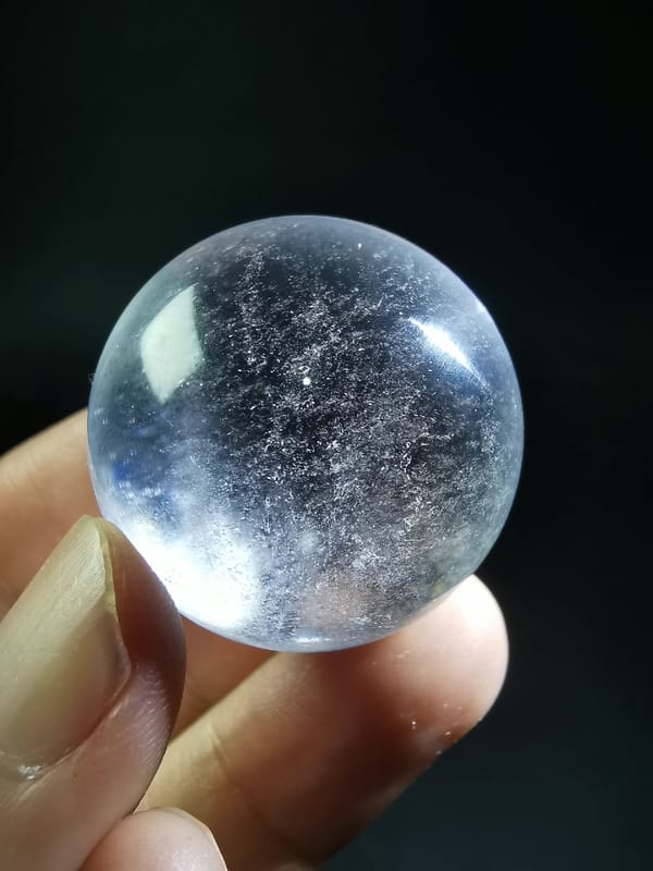 Starry Quartz Sphere with Rainbow — complete mineral specimen view 2