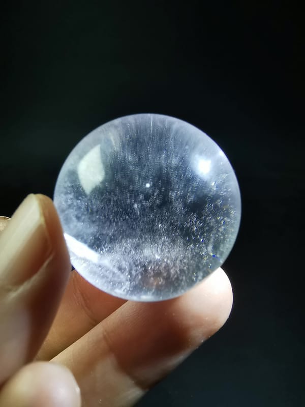 Starry Quartz Sphere with Rainbow — complete mineral specimen view 4