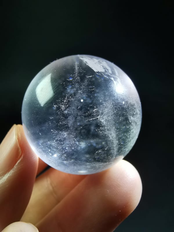 Starry Quartz Sphere with Rainbow — complete mineral specimen view 6