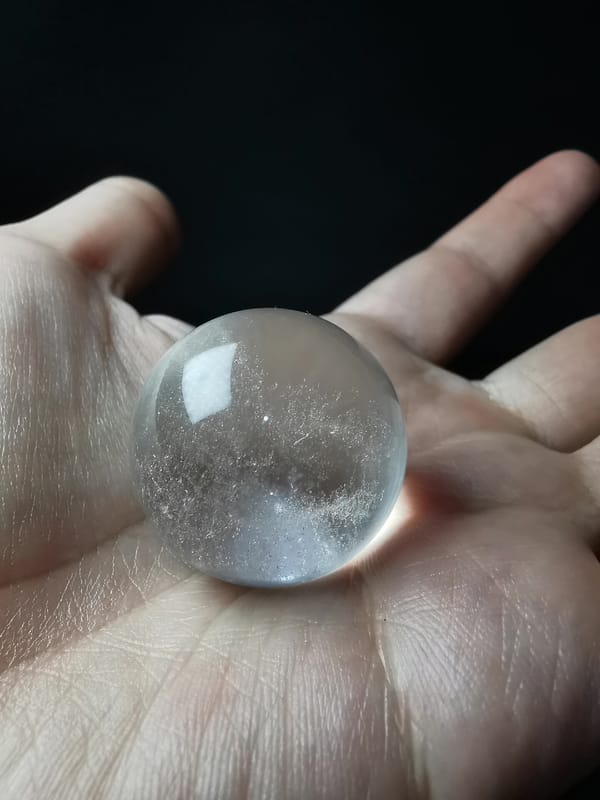 Starry Quartz Sphere with Rainbow — complete mineral specimen view 7