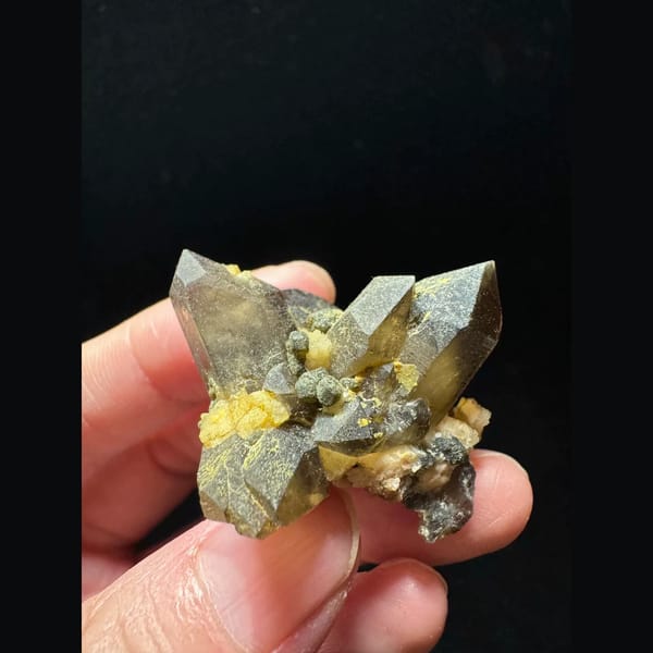 Smoky quartz with garnet from Yunxiao Fujian — complete view