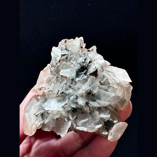 Pink petal calcite floater from Inner Mongolia — alternate view