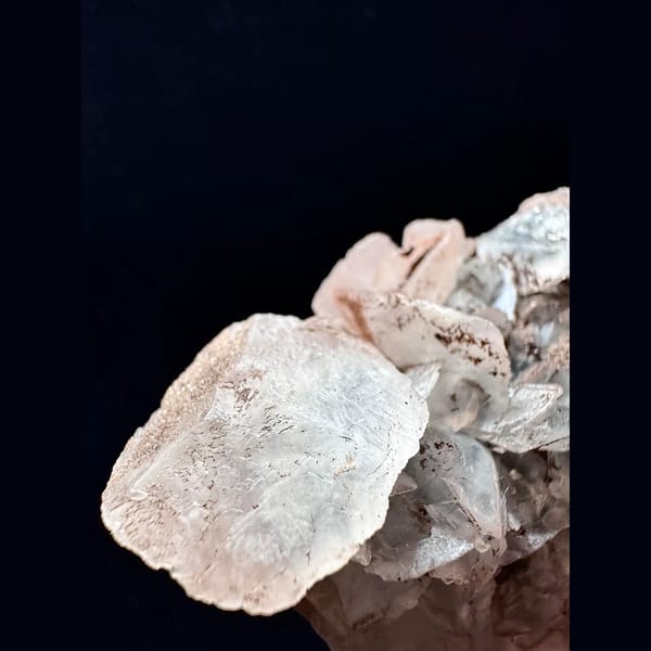 Pink petal calcite floater from Inner Mongolia — detail view