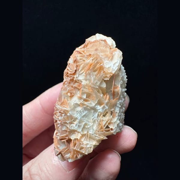 Sugar quartz with red petal calcite from Inner Mongolia — alternate view