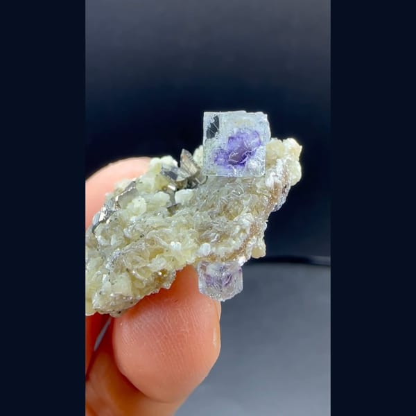Purple Phantom Fluorite with Mica Yaogangxian 2.7 cm — alternate view