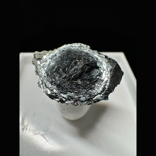Specular hematite rose from Inner Mongolia — complete view