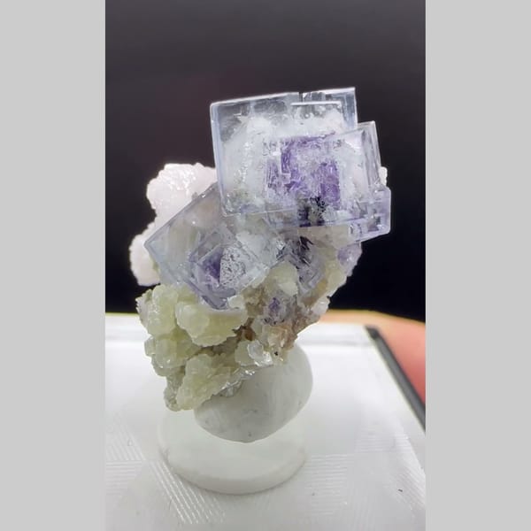 Purple Fluorite on Dolomite with Mica Yaogangxian 2.4 cm — complete view