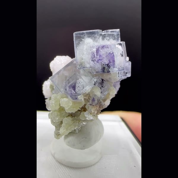 Purple Fluorite on Dolomite with Mica Yaogangxian 2.4 cm — alternate view
