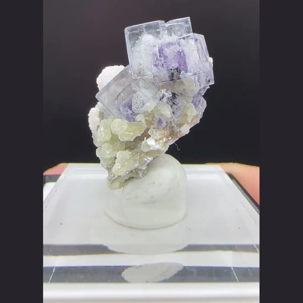 Purple Fluorite on Dolomite with Mica Yaogangxian 2.4 cm — detail view
