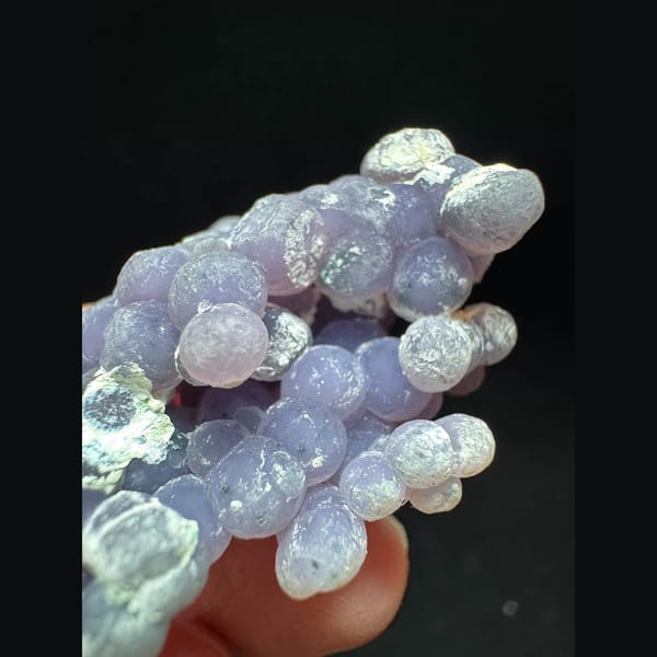 Purple grape agate cluster from Indonesia — alternate view