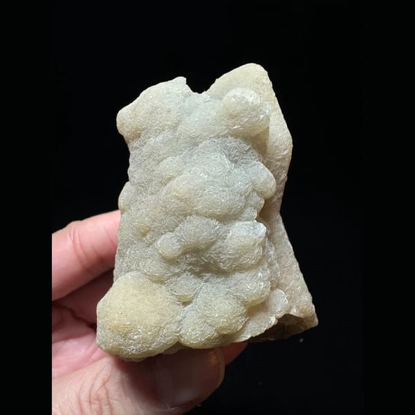 Quartz with lacy calcite crust from Inner Mongolia — alternate view