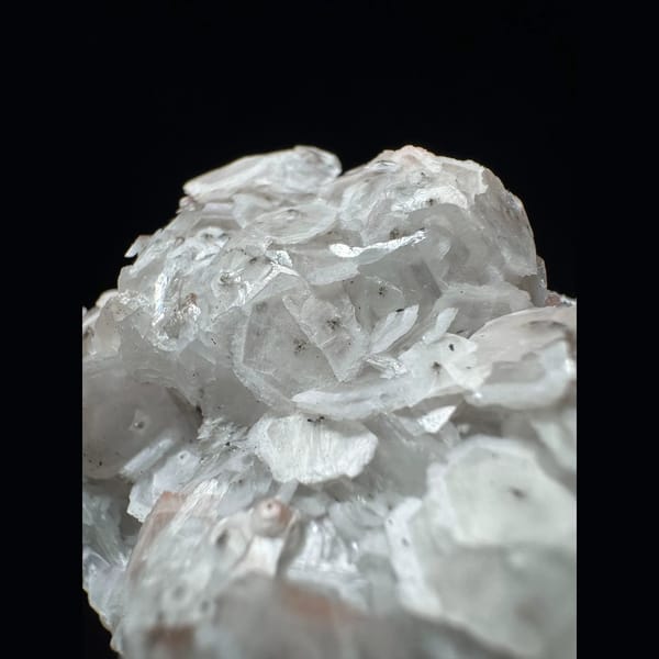 Coin petal calcite with hematite from Inner Mongolia — detail view