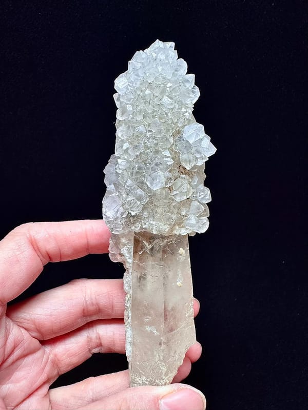 Pale Amethyst Quartz with Specular Hematite — Inner Mongolia — complete view 3 of the exact specimen
