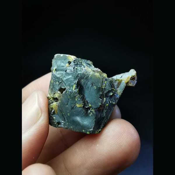 Sphalerite crystal from Inner Mongolia glowing orange when backlit — alternate view
