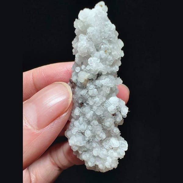 Sugar double-terminated quartz with petal calcite and hematite from Inner Mongolia — alternate view