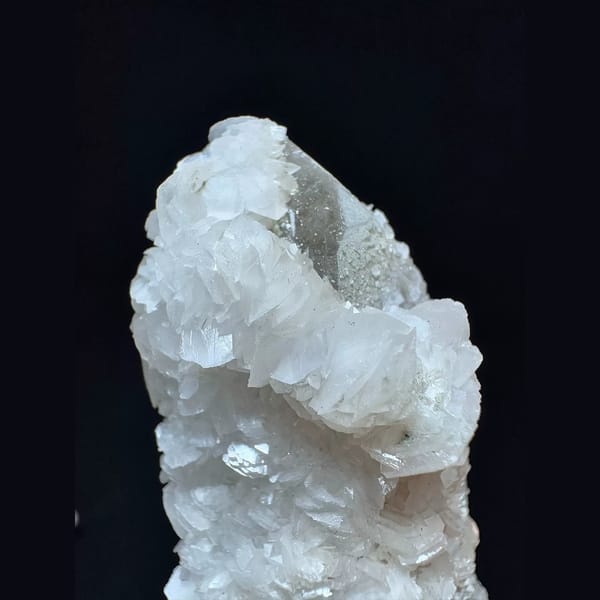 Sparkly quartz floater with petal calcite from Inner Mongolia — alternate view