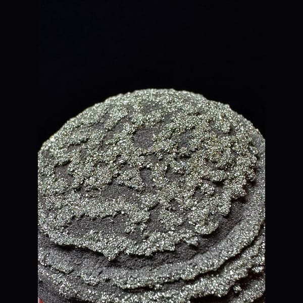 Ridged iron concretion ball from Yunnan — detail view
