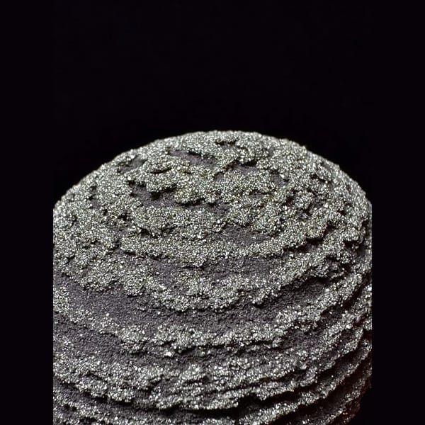 Ridged iron concretion ball from Yunnan — detail view
